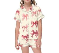 Lot 2 Ensembles de Pyjama Fille et Ado vêtements Nuit Manches Longues Costume Vêtement Maison Coffret d'hiver pour Enfants Adultes