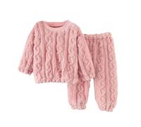 Lot 2 Ensembles de Pyjama Fille et Ado vêtements Nuit Manches Longues Haut Pantalons Ensemble Pièces Bien serré Coupe troite Idée Cadeau pour Jeunes Filles