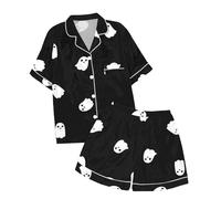 Lot 2 Ensembles de Pyjama Fille et Ado vêtements Nuit Manches Longues Simple Doux Surpyjama Haut Pantalons Ensemble en Coton Cadeau pour Elle Enfants Adultes