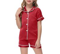 Lot 2 Ensembles de Pyjama Fille Pyjamas imprimés et Ado Haut Pantalons Ensemble en Coton Doux Cadeau pour Elle Filles GarçOns