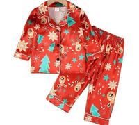 Lot 2 Ensembles de Pyjama Fille Pyjamas imprimés et Ado Haut Pantalons Ensemble Pièces Bien serré Coupe troite Coffret Nuit d'hiver pour Enfants Filles GarçOns