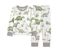 Lot 2 Ensembles de Pyjama Fille Pyjamas imprimés et Ado Simple Haut Top Pantalon Enfant en Bas Ge Deux PièCes Cadeau pour Elle ou
