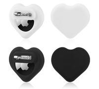 Lot 2 Étuis Suivi GPS Forme Cœur Compatibles avec Apple Airtag, Coque Protection en Silicone avec Broches pour Airtag Étuis Cachés pour Enfants Personnes Âgées Vêtements Bagages (Blanc, Noir)