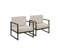 Lot 2 fauteuils de jardin rembourrage XXL revêtement déperlant