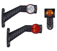 Lot 2 feux de position avant LED en caoutchouc de 12 V 24 V - Avec marquage de conformité - Pour voiture, camion, automobile - Couleurs : blanc, rouge, orange