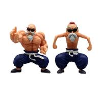 Lot 2 figurines Tortue Géniale Dragon ball Z DBZ Kamé Sennin Master Roshi forme musclé maigre Muten Roshi Jackie Chun muscle anime