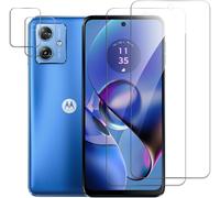 Lot 2 Films En Verre Trempé Pour Motorola Moto G54 5g + 2 Protège-Objectifs Caméra Et 2 Kits Nettoyage, Dureté 9h, Ultra Transparent, Anti-Rayures, Sans Bulles, Compatible Coque