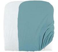 DOMIVA Lot 2 Housses matelas a langer - Eponge polycoton - oeko-Tex - Blanc/Nile - 50 x 75 cm