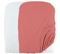 Lot de 2 housses de matelas à langer en éponge bouclette - Blanc / Terracotta - 50 X 75 cm