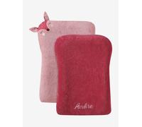 VERTBAUDET Lot de 2 housses de matelas à langer animaux en éponge blush TU