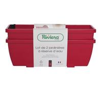 Bac À Fleurs Riviera Eva - Lot 2 Jardinières - Plastique - 57 Cm - Rouge Rouge