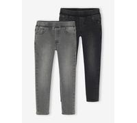 VERTBAUDET Lot 2 Jeans garçon Slim Denim Gris 12A