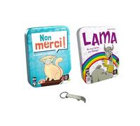 Lot 2 Jeux Boites Métal Version Française Non Merci + Lama + 1 Décapsuleur Blumie (Non Merci + Lama)