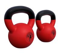 Lot : 2 kettlebells en fonte néopréne (12kg et 16kg) haltère russe