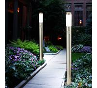 Lot 2 Lampadaires Extérieurs LED Détecteur de Mouvement, Acier Inox, E27