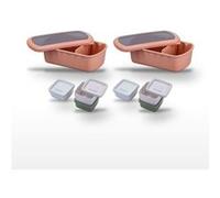 Lot 2 Lunchbox Terracotta 1L et Set 3 Boîtes à Sauce Fackelmann Storage