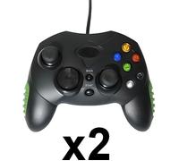 Lot 2 Manettes Noires Vibrantes pour Xbox - EAXUS - X-CONTROLLER - Filaire - Blister - Gamepad