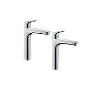 Lot 2 mitigeur lavabo Focus H190 Eco C3, avec tirette chromé