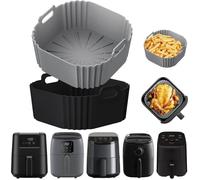 Lot 2 Moules Silicone Mini Air Fryer 1-2L Chefman/Cosori/Midea/Aeco Cube Réutilisable
