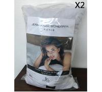 Lot 2 Oreillers à mémoire de forme Jean Louis Scherrer 50x70cm - Blanc - Synthétique - Chambre - Rectangulaire