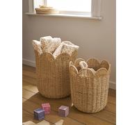VERTBAUDET Lot 2 Paniers De Rangement Gigognes Bébé Coton beige TU