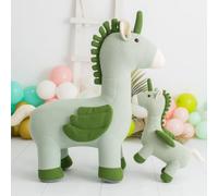 Lot 2 Peluches Licornes Ailées Coton Light And Dark Green TU