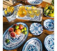 Lot 2 plateaux ovales en mélamine bleu