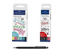 Lot 2 Pochettes : Set 4 Feutres Pitt Artist Lettering Noir et Rouge + Set 6 Feutres Pitt Artist Lettering Pastel + 1 Stylo Stylus Touch Blumie