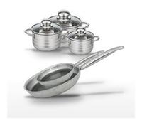 Lot 2 Poêles 24/28 cm & 3 Faitouts 12/14/16 cm Elo Relief Solution