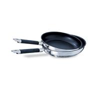 Lot 2 poêles antiadhésives Rapid Cook inox 20 et 24 cm Mathon