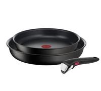 Lot 2 poêles et poignée Tefal Ingenio Eco Resist 22 et 26 cm Noir