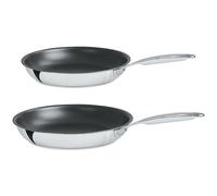 Lot 2 poêles inox antiadhérentes Castel'Pro 24 et 28 cm Cristel