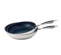 Lot 2 poêles inox antiadhérentes Excell'Inox 24 et 28 cm Mathon