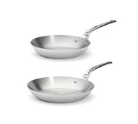 Lot 2 poêles tout inox Affinity 24 et 28 cm De Buyer