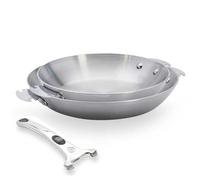 Lot 2 poêles tout inox Alchimy Loqy 24 et 28 cm et manche amovible De Buyer