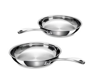 Lot 2 poêles tout inox Chef 24 et 28 cm Beka