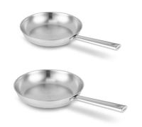Lot 2 poêles tout inox Cicla 24 et 28 cm Beka
