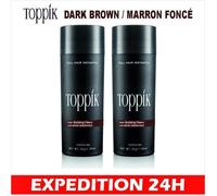 lot 2 Poudre de Cheveux Densifiant - Toppik - Dark Brown - 27,5g - Kératine - Volume et Densité