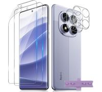 Lot 2 Protège-Écran Tpu + 2 Protège-Lentilles Pour Xiaomi Redmi Note 14 Pro / Poco X7 5g - Haute Définition, Oléophobe, Bords 2.5d, Installation Facile Sans Bulles