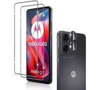 Lot 2 Protège-Écrans + 2 Protège-Objectif En Verre Trempé 9h Pour Motorola Moto G24 / Moto G04s - Ultra Hd, Anti-Rayures, Anti-Traces, Pose Facile Sans Bulles
