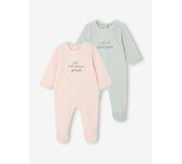 Lot 2 pyjamas bébé fille velours rose NAISSANCE(50CM)