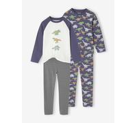 Lot 2 pyjamas garçon dinosaure bleu ardoise 4A