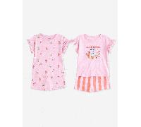 Lot 2 pyjashorts manches courtes fille rose 4A