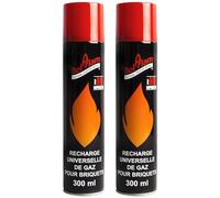 Lot 2 recharges de gaz 300 ml pour briquets et chalumeau de cuisine