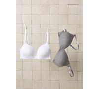 Lot 2 soutien-gorge allaitement coton bio gris chiné 95C