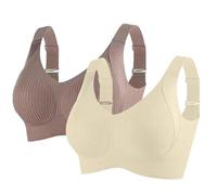 Lot 2 Soutien Gorge sans Armature Push Up Femme sans Coutures Anti-Affaissement Brassiere Running Yoga Bretelles Réglables Respirante Soft Mode Légère Été sous Vetements Bra Top De Tous Les Jours