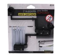 Lot 2 Supports Tringle Sans Perçage D20 Noir Mat | Luance