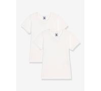 Vêtements Petit Bateau Lot de 2 Tee-Shirts Manches Courtes Fille pour Accessoires 3A Blanc