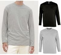 Lot 2 T-Shirts Manches Longues Homme - Gris Chiné Et Noir