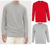 Lot 2 T-Shirts Manches Longues Homme - Gris Chiné Et Rouge